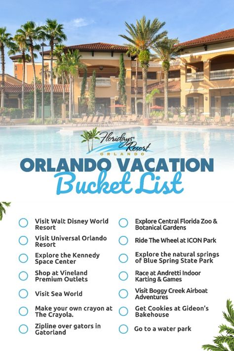 Experience the Ultimate Orlando Vacation Bucket List at Floridays Resort Orlando! 🌴✨ Your gateway to an unforgettable family vacation in Florida. Immerse in Orlando's magic with our curated bucket list, from thrilling attractions to hidden gems. Discover family-friendly amenities in our resort – spacious accommodations, exciting recreations – all for your dream Orlando getaway. Book now and let Floridays Resort make your family vacation unforgettable! 👨‍👩‍👧‍👦 #OrlandoVacation #FamilyGetaway Beaches In Orlando Florida, Orlando Florida Bucket List, What To Do In Orlando Florida, Orlando Bucket List, Orlando Florida Aesthetic, Orlando Family Vacation, Disney Orlando Florida, Florida Bucket List, Vacation Bucket List