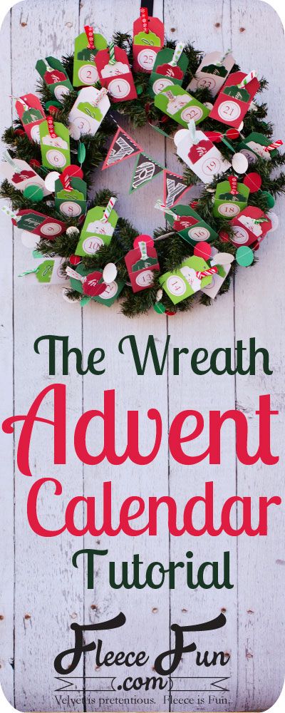 Love this wreath idea - and it looks easy to make too!! How to make an Advent Calendar Wreath on www.fleecefun.com #MichaelsChristmas #ad Natal, Advent Wreath, Advent Calendar Wreath Diy, Wreath Advent Calendar, Advent Calendar Wreath, Wreath Advent, Tradition Ideas, Dreamy Christmas, Advent Wreaths