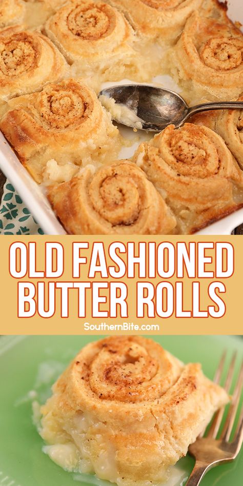 These Old Fashioned Butter Rolls are based on a recipe that's been passed down for generations. The tender, flaky rolls are baked in a sweetened milk sauce keeping them moist and super ooey-gooey. Old Fashioned Butter Roll Recipe, Butter Roll Recipe, Adorable Desserts, Butter Rolls, Butter Roll, Flaky Biscuits, Biscuit Rolls, Amish Recipes, Sweet Rolls