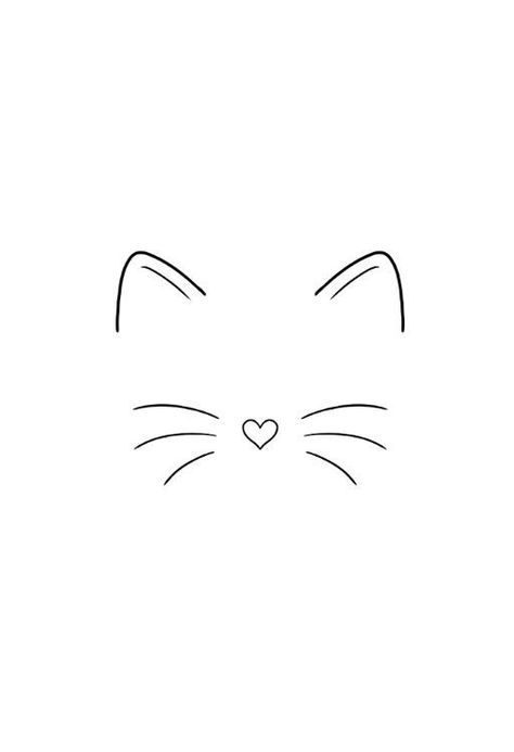 Simple Animal Silhouette, Cat Embroidery Simple, Cat Paw Drawing, Tiny Tattoo Ideas, Paw Tattoo, Cat Tattoo Designs, Tiny Tattoo, Line Art Tattoos, Pola Sulam