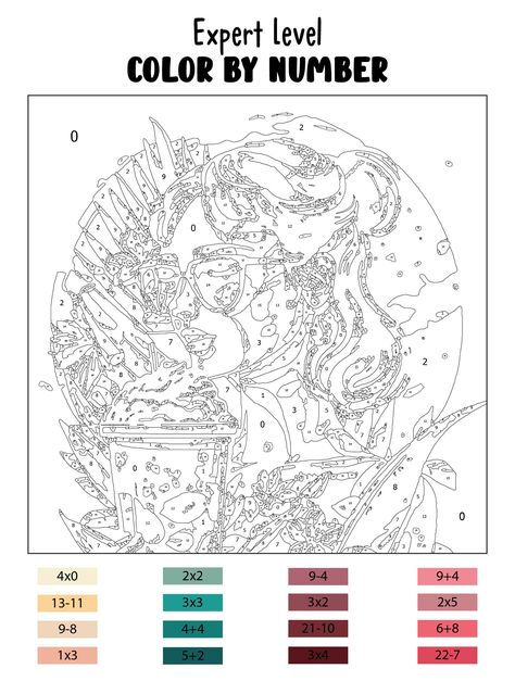 Color By Number Printable Free For Adults, Paint By Number Procreate, Coloring Pages With Color Guide, Colour By Numbers For Adults, Adult Color By Number Free Printables, Color By Number Printable Free Difficult, Paint By Numbers Printable, Color By Number Printable Free, Color By Number For Adults