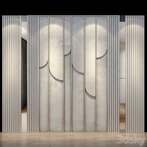 Panel 067 - 3D model Wall Patterns Texture, Women Wardrobe Design, Marble Panelling, Showroom Reception, Mdf Wall Panels, Wall Applications, Cinema Theater, Living Room Wall Designs, Feature Wall Design