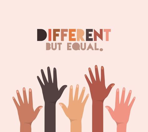 Different but equal and diversity skins design Racial Equality Aesthetic, Global Diversity Awareness Month, Poster About Equality, Diversity In Fashion, Diversity Poster Design, Inclusivity Aesthetic, Inclusivity Quotes, Unity In Diversity Illustration, Diversity Branding