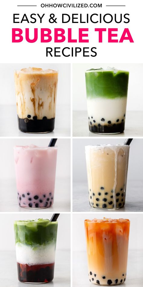 Bubble Tea Recipes, Boba Tea Recipe, Boba Recipe, Bubble Tea Flavors, Bubble Tea Recipe, Milk Tea Recipes, Tea Drink Recipes, Boba Milk Tea, Bubble Tea Shop