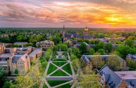 Beautiful landscape view of Notre Dame Notre Dame Campus, Notre Dame College, Turkey Run State Park, Ohio State Parks, Golden Dome, University Of Notre Dame, Indiana Dunes, Church Pictures, Dream School