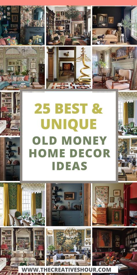 Unlock the secret to achieving the perfect old money home decor in your apartment. This comprehensive guide walks you through integrating vintage elegance and modern flair across all rooms. From adopting regal color schemes in your living room to incorporating French country details in your kitchen, and adding a touch of Victorian sophistication to your bathroom. Curated Home Decor, Old Money Decor Aesthetic, Old Furniture In Modern Home, Old Money Decor, Modern Old Money, Old Money Home Decor, Old Money Home, Vintage Contemporary Decor, New England Cottage