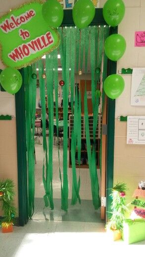 Grinch Day Classroom Ideas, Grinchmas Classroom Ideas, Grinch Ideas For Preschool, Grinchmas Classroom Decorations, Grinch Themed School Activities, Grinch Themed Christmas Decoration For Classroom, Grinch Inch By Inch Classroom, Grinch Theme Class Party, Grinch Themed Sleepover