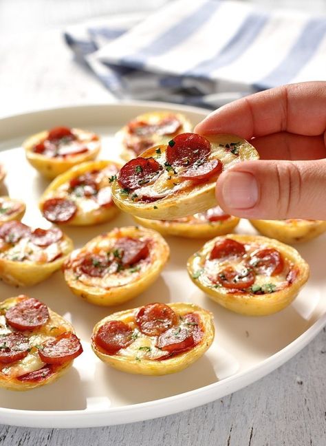 Horderves Appetizers, One Bite Appetizers, Gluten Free Puff Pastry, Make Ahead Appetizers, Appetizers For A Crowd, Potato Skin, Recipetin Eats, Mini Pizzas, Potato Skins