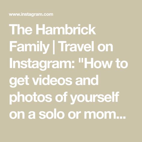 The Hambrick Family | Travel on Instagram: "How to get videos and photos of yourself on a solo or mommy and me trip (save and share this post): 1. Invest in a tripod. 80% of the photos and videos I take on these trips are taken myself. For instance the first transition reel I posted of our trip from the airport to the Arc de Triomphe was shot on my tripod. I just put my phone in it, pressed record and walked into the frame. You don’t need anyone to shoot a video like that of you. My tripod also Video Editing Apps, Editing Apps, Know What You Want, My Phone, Video Clip, Mommy And Me, Video Editing, Tripod, Photography Tips