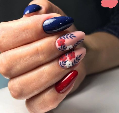 Blue Stiletto Nails, Blue Matte Nails, Red Nail Art Designs, Blue Coffin Nails, Red Nail Art, Square Nail Designs, Floral Nail Designs, Blue Nail Art, Stiletto Nails Designs