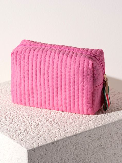 Shiraleah Ezra Quilted Nylon Large Boxy Cosmetic Pouch, Pink Pink Makeup Pouch, Preppy Pencil Pouch, Preppy Makeup Bag, Makeup Contouring, Cute Makeup Bag, Barefoot Dreams Blanket, Golf Socks Women, Pink Makeup Bag, Cute Makeup Bags