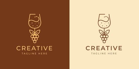 Wine Logo Ideas, Wine Logo Design Ideas, Glass Logo Design, Vine Logo, Wine Logo Design, Glass Logo, Wine Logo, Fruit Wine, Optical Illusions Art