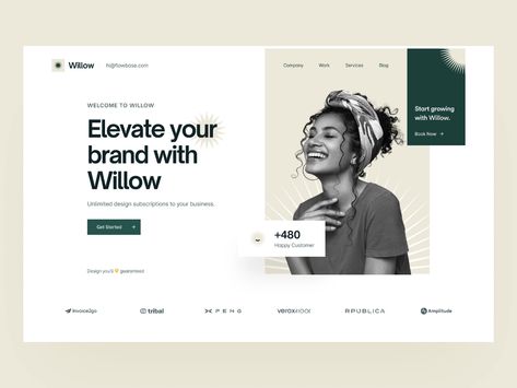 Landing Hero: Willow Agency Template by Erşad Başbağ for Flowbase on Dribbble Website Hero Page Design, Content Strategist, Creative Market Design, Premium Website, Design Sites, Agency Website Design, Hero Inspiration, Web Design Tools, Directory Design