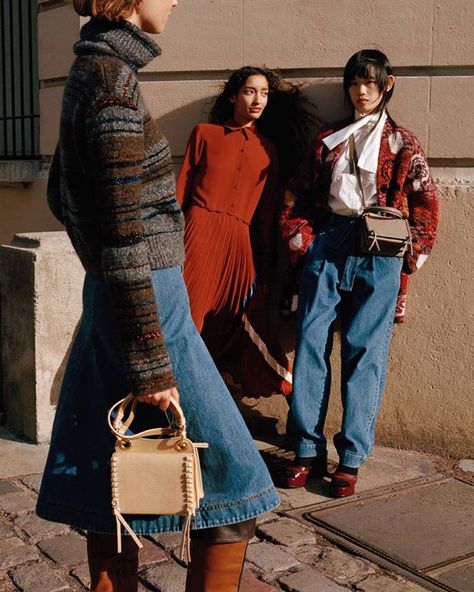 See By Chloé Campaign | The Fashionography Fashion Content, Campaign Fashion, Winter Lookbook, Fashion Campaigns, Fashion Photography Poses, Fall Photoshoot, Street Fashion Photography, See By Chloe, Fashion Photoshoot