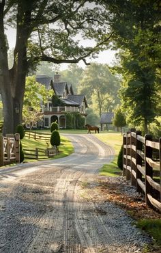 Landscaping A Long Driveway, Wrap Around Driveway, Dream House Wallpaper, Ranch Homes Exterior, Farmhouse Driveway, House With A Big Yard, Horses Countryside, House On A Farm, Dream Driveway