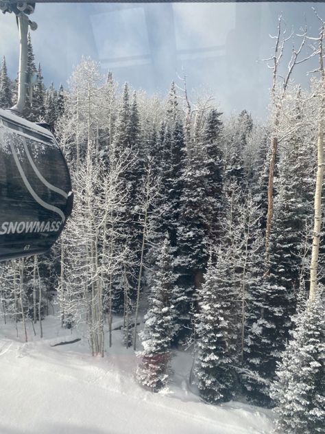 Aspen / snowmass / colorado / ski / snowboard / snowy / winter / gondola Aspen Colorado Winter, Snowmass Village Colorado, Colorado Aesthetic, Ski Gondola, Snowmass Colorado, Colorado Christmas, Aspen Snowmass, Colorado Ski, Colorado Winter