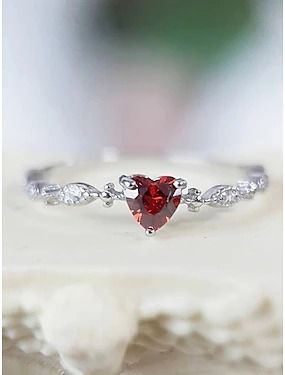 Red Promise Rings, Simple Promise Rings, Red Heart Ring, Heart Wedding Rings, Heart Engagement, Gold Heart Ring, Heart Engagement Rings, Silver Heart Ring, Diamond Heart Ring