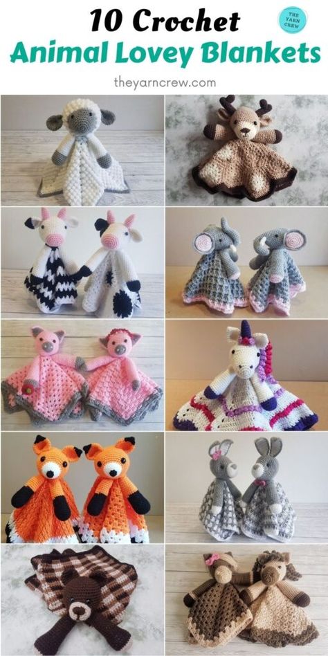 Crochet Animal Lovey Blanket, Crochet Lovey Animals Free Patterns, Crochet Baby Animal Blanket, Granny Square Lovey Free Crochet, Stuffed Animal Blanket Crochet, How To Make A Lovey Blanket Diy, Easy Lovey Blanket Crochet Free Pattern, Free Crochet Patterns Lovey, Loom Knit Stuffed Animals Patterns Free