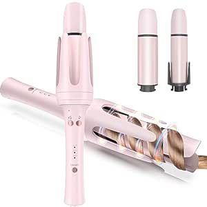 Automatic Curling Iron Hair Curler, Replaceable Auto Curling Wand with 2 Size Barrels (1.25 ", 1.5") & 3 Temps, Ceramic Rotating Curling Iron for Long Hair, Auto off Waver Hair Tool with Reminder-Pink Curling Iron For Long Hair, Dental Retainer, Rotating Curling Iron, Automatic Curling Iron, Automatic Hair Curler, Ceramic Hair Straightener, Hair Waver, Iron Hair, Curling Iron Hairstyles