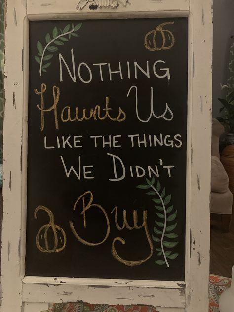 Boutique Open House Ideas, Chalkboard Art Retail Store, Diy Storefront Display, Fall Store Chalkboard Sign, Fall Chalkboard Signs Retail, Halloween Retail Window Display, Salon Sidewalk Signs, Chalk Sign Ideas Business, Retail Signs Ideas