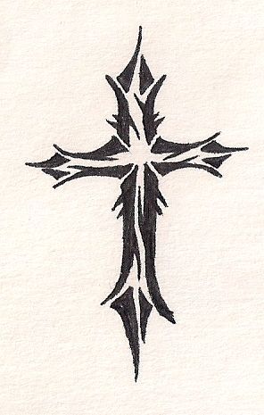 Cross by AerynPhoenix on DeviantArt Simple Thigh Tattoo, Tato Grunge, Cool Cross Tattoos, Xo Tattoo, Unique Cross Tattoos, Simple Compass, Small Cross Tattoo, Tattoo Design For Hand, Cross Drawing