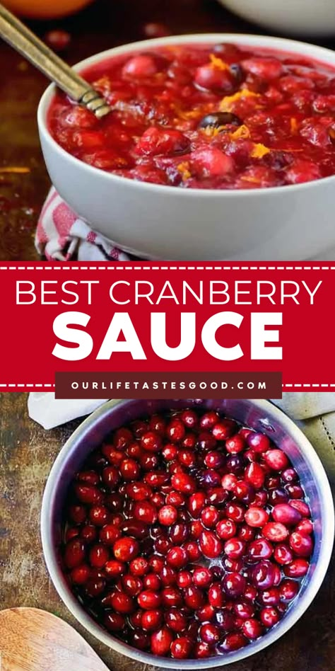 Make your holiday memorable with the Best Cranberry Sauce Recipe! This easy Thanksgiving dinner recipe is homemade and make ahead, using just three simple ingredients: fresh cranberries, orange juice, and sugar. It’s berry delicious and also ideal for your Christmas dinner party. Try it now! Cranberry Sauce Recipe Easy, Best Cranberry Sauce, Easy Cranberry Sauce, Cranberry Orange Sauce, Homemade Cranberry Sauce, Christmas Sides, Christmas Side, Cranberry Sauce Recipe, Cranberry Sauce Homemade