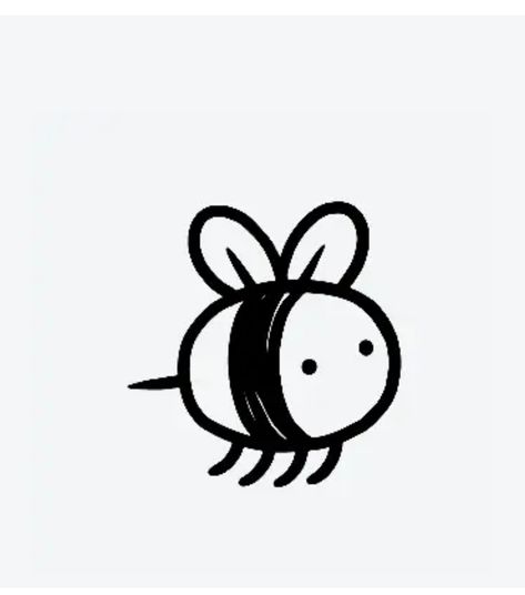 Minimalist Bee Drawing, Simple Bee Outline, Bee Tattoo Cute, Bee Tattoo Simple, Simple Bee Tattoo, Cute Bee Tattoo, Bee Outline, Small Bee Tattoo, Bee Drawing