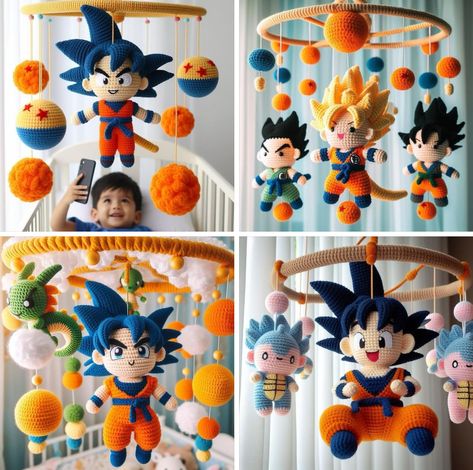 Anime Themed Nursery, Dragon Ball Z Nursery Ideas, Dragon Ball Room Ideas, Dragon Ball Nursery, Pokémon Baby Room, Dragon Ball Z Nursery, Dragon Ball Z Baby Shower Theme, Pokemon Nursery Theme, Nintendo Nursery