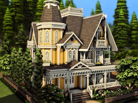 plumbobkingdom's Victorian House for Jewelry Production Sims Victorian House Layout, Victorian House Blueprints Floor Plans, Queen Anne Sims 4, Sims 4 Victorian House Layout, Sims4 Victorian House, Ts4 Victorian House, Sims 4 Britechester House, Sims Victorian, The Sims 4 Victorian House