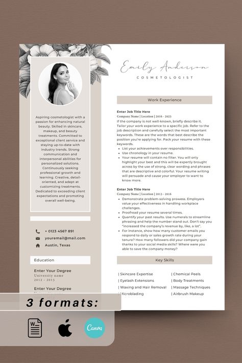 Esthetician Resume, Beauty Resume, Skincare Resume, Canva Resume, 1-Page Resume, 2-Page Resume, Cover Letter, References Page, Business Card, Spa Resume, Cosmetology CV, Beauty Job Application, Salon Resume, Esthetics Template, Wellness Resume, Cosmetologist CV, Canva Template, Aesthetician Resume, Skincare Specialist, Beauty Portfolio, Resume Design, Professional Resume, Digital Resume, Editable Template, Resume Kit, Salon Job Resume, Esthetician CV, Customizable Resume, Resume for Spa Esthetician Resume, Minimal Resume Design, Beauty Portfolio, Skincare Specialist, Beauty Job, Canva Resume, Minimal Resume, Resume Design Professional, Resume Template Examples