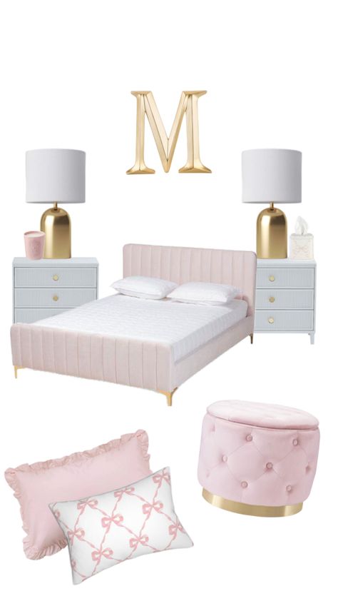 Dream Bedroom Inspiration, Pink Girl Room, White Room Decor, Preppy Room Decor, Pink Bedrooms, Preppy Room, Bedroom Decor Design, Living Room Decor Cozy, Teen Bedroom Decor