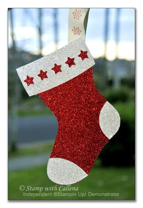 Stamp with Callena: Christmas is early... Diy Christmas Stockings Ideas, Christmas Decorations Hanging, Classroom Christmas Decorations, Idee Cricut, Christmas Crafts For Kids To Make, Christmas Arts And Crafts, Handmade Christmas Crafts, Christmas Hanging Decorations, Stocking Ornament