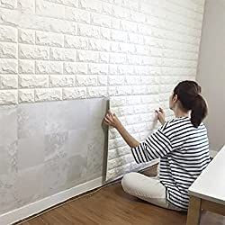 3d Brick Wall Panels, 3d Brick Wall, Tiles For Bedroom, White Brick Wallpaper, White Wall Paneling, Brick Wall Paneling, Tv Fal, Living Room Background, Diy Wallpaper