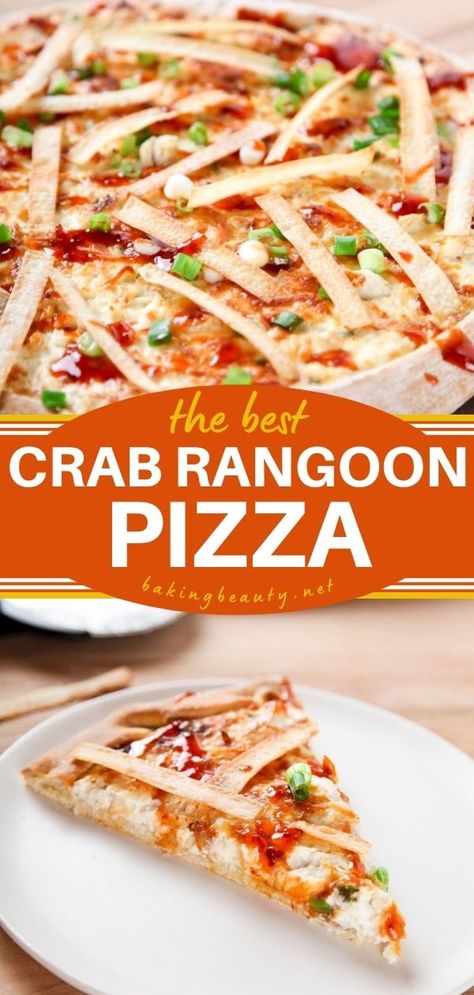 Crab Rangoon Pizza, family friendly dinner, pizza recipes Crab Rangoon Pizza, Meat Animals, Juicy Crab, Homemade Crab Rangoon, Crispy Wonton, Unique Pizza, Blue Crabs, Delicious Family Meals, Crab Rangoon