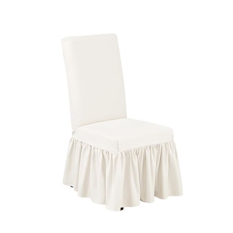 Sure Fit Essential Twill Scotchgard Relaxed Fit T Seat Wing Chair Slipcover, White Dining Room Chair Slipcovers, Dining Chair Slipcover, Chair Slipcover, Chair Slipcovers, Dining Chair Covers, Box Cushion, Dining Chair Slipcovers, Wing Chair, Furniture Protectors