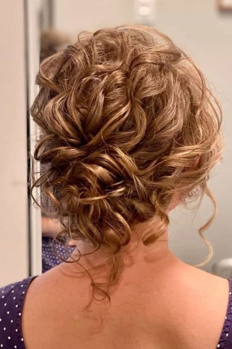 Top 30 Curly Hairstyles For Homecoming In 2023 Updos For Fine Curly Hair, Bridal Updos For Curly Hair, Naturally Wavy Updo, Short Hair Wedding Styles Mob, Updos For Long Curly Hair Natural Curls, Christmas Updos For Medium Length Hair, Mother Of The Bride Hair Curly, Medium Curly Hair Updo, Mob Updos