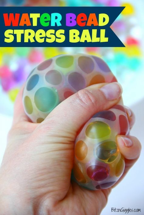 Water Bead Stress Ball - Bitz & Giggles Diy Stressball, Market Day Ideas, Transparent Balloons, Summer Camp Crafts, Bead Ball, Diy Water, Water Beads, Best Kids Toys, Motor Activities