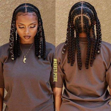 Big Box Braids Hairstyles, Feed In Braids Hairstyles, African Hair Braiding Styles, Braided Cornrow Hairstyles, Braids Hairstyles Pictures, Short Braids, Girls Hairstyles Braids, Natural Hair Braids, Cornrows Braids