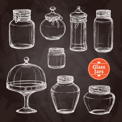 Big Glass Jars, Big Glass Jar, Big Jars, Still Life Sketch, Draw Tutorial, Big Jar, Creating A Bullet Journal, Drawing Ideas List, Food Artwork