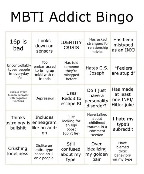 Mbti Template, Mbti Bingo, Infj Functions, 16 Personality Types, The 16 Personality Types, Infp Personality, Cognitive Behavior, Infj T, 16 Personalities