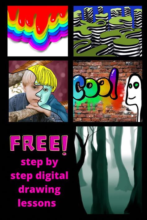 Procreate Art Lessons, Digital Art Elementary, Graphic Design Ideas For Beginners, Art And Design Logo, Digital Art Assignments, Online Art Ideas, Google Drawing Art Projects, High School Digital Art, Digital Art Projects