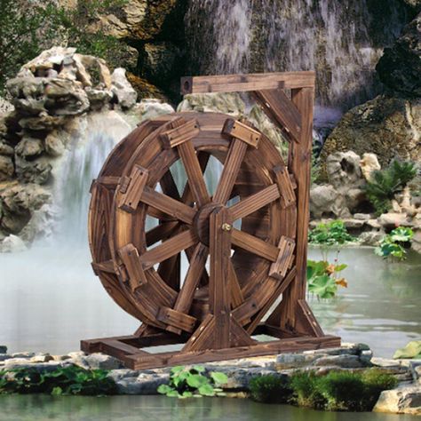 PRICES MAY VARY. ★ Specifications:The water wheel fountain is available in a variety of sizes, featuring wheel diameters ranging from 20cm to 80cm. This wide range of sizes makes the waterwheel fountain adaptable to various ponds, pools, and outdoor fountains, providing them with a fresh and revitalized appearance. ★ Self-Rotating Waterwheel:The wooden feng shui wheels fountain features an ingenious design that incorporates an advanced drain rod system. This innovative mechanism skillfully guide Water Wheel Fountain, Water Wheel Generator, Waterfall Decoration, Outdoor Water Fountains, Fountain Outdoor, Pond Pool, Windmill Water, Patio Pond, Pond Water Features