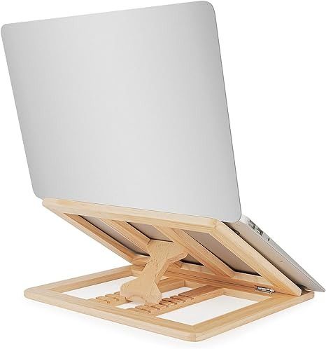 Amazon.com: Skoioje Wooden Laptop Stand, Foldable Wood Laptop Riser Adjustable Computer Wooden MacBook Stand for Desk Portable Universal Notebook Laptop Holder with Multiple Angles for Laptops Up to 15.6 inches : Electronics Laptop Stand Wood, Work Desk Organization, Macbook Stand, Wooden Laptop Stand, Laptop Riser, Fix Your Posture, Laptop Holder, Computer Stand, Notebook Pc