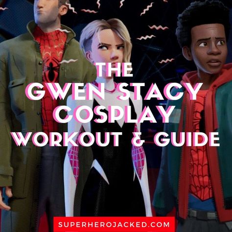 Gwen Stacy Workout and Cosplay Guide: Train to Become Spider-Gwen Cosplay Workout, Gwen Stacy Cosplay, Spider Gwen Costume, Nerdy Workout, Wolverine Costume, Spider Gwen Cosplay, Superhero Academy, Swimsuit Cosplay, Elliptical Workout