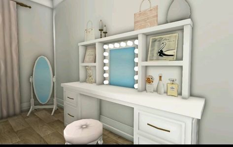 Big Bloxburg Bedroom, Cute Bloxburg Ideas, Bloxburg Rooms Ideas Aesthetic, Bloxburg Build Ideas Interior, Bloxburg House Decor Ideas Bedroom, Bloxburg Decorating Ideas Bedroom, Front Door Ideas Bloxburg, Cute Bloxburg Office Ideas, Cute Bloxburg Vanity Ideas