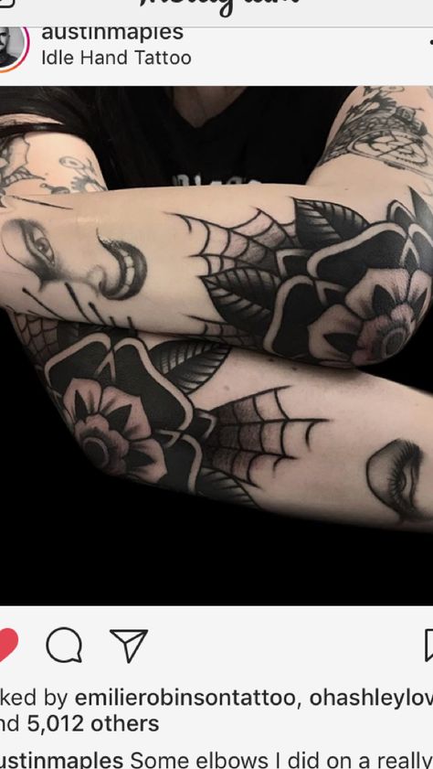 Tato Tradisional, Traditional Tattoo Flowers, Web Tattoo, Kunst Tattoos, Traditional Tattoo Sleeve, Elbow Tattoos, Inspiration Tattoos, Tattoo Traditional, Traditional Tattoo Art