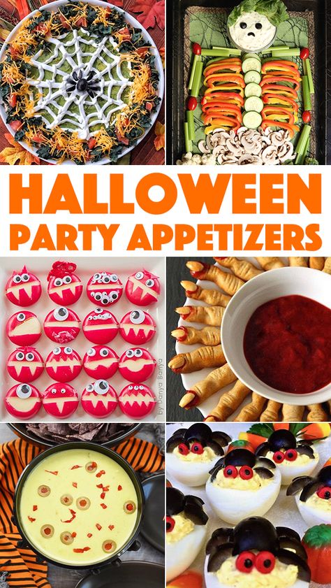 Halloween Party Appetizers, Halloween Treats For Kids, Halloween Appetizers, Tv Dinner, Halloween Party Games, Party Appetizers, Birthday Halloween Party, Halloween Snacks, Halloween Food For Party