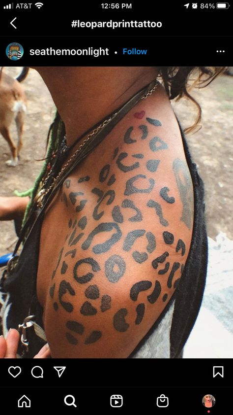 Leopard Print Tattoo Sleeve, Tattoo Chest And Shoulder, Animal Print Tattoo, Cheetah Print Tattoos, Thigh Piece Tattoos, Leopard Print Tattoos, 2014 Tumblr, Leopard Tattoos, Hand Tattoos For Girls