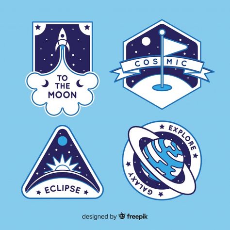 Space Badge, Badge Illustration, Badge Collection, Draw Logo, Space Logo, Galaxy Design, Badge Logo, Badge Design, Professional Logo Design