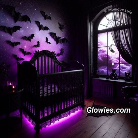 Witchy Baby Nursery, Gothic Baby Nursery, Gothic Nursery, Dark Nursery, Gothic Baby, Baby Nursery Inspiration, Goth Baby, Babies Room, 2024 Wishlist